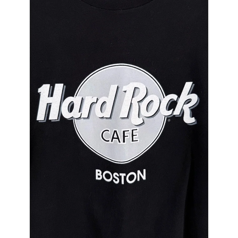 Vintage Hard Rock Cafe Boston T-Shirt Black Graphic‎ Tee Made in USA Large